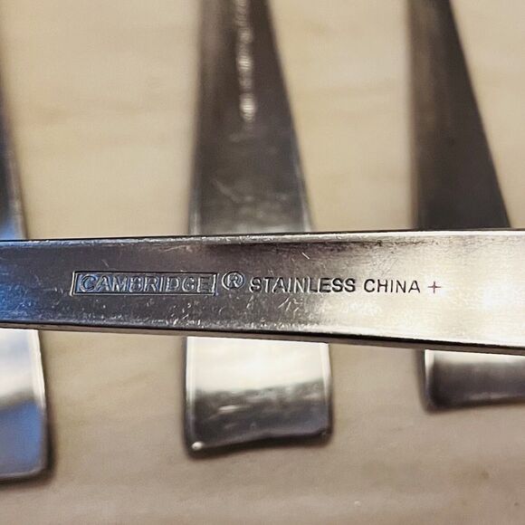 CAMBRIDGE Dylan Stainless Flat Tip 9pc Flatware Fork Spoon Teaspoon Replacement - Picture 3 of 6